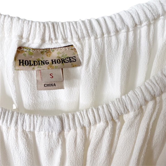 Anthropologie Holding Horses White Off Shoulder Blouse Top Small - Picture 8 of 11